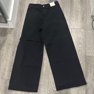 Black sailor Wide-Leg Pants